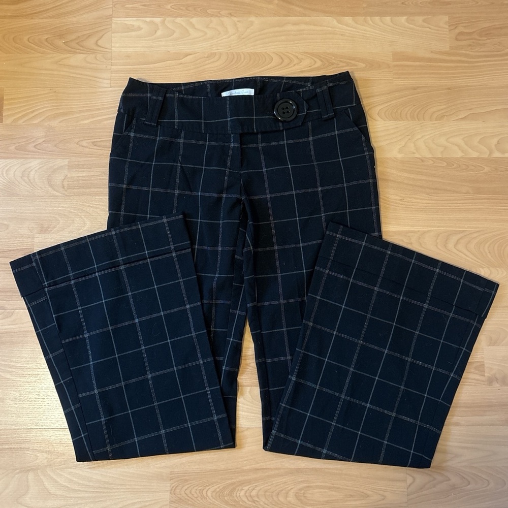 Charlotte Russe Black and Silver Plaid Pants